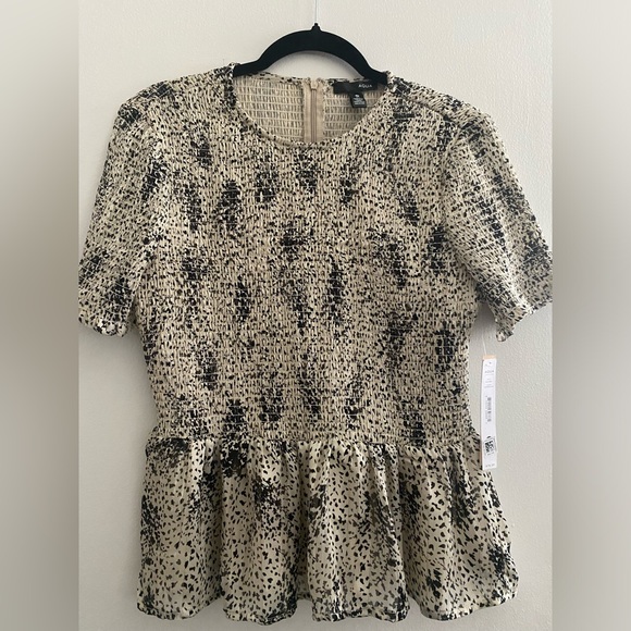 AQUA printed smocked peplum top - Never Worn! - Picture 1 of 5